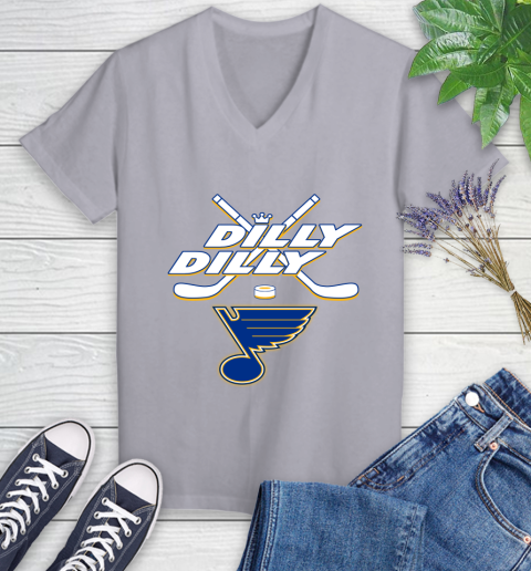 NHL St.Louis Blues Dilly Dilly Hockey Sports Women's V-Neck T-Shirt 4