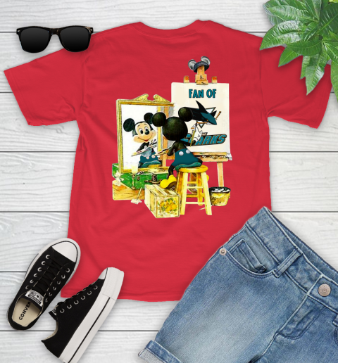NHL Hockey San Jose Sharks Mickey Drawing Shirt 104