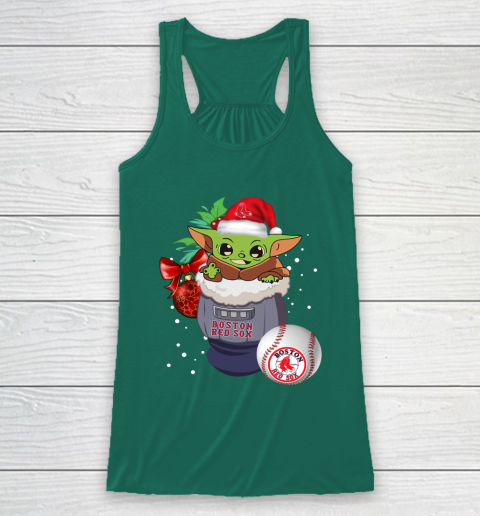 Boston Red Sox Christmas Baby Yoda Star Wars Funny Happy MLB Racerback Tank 6