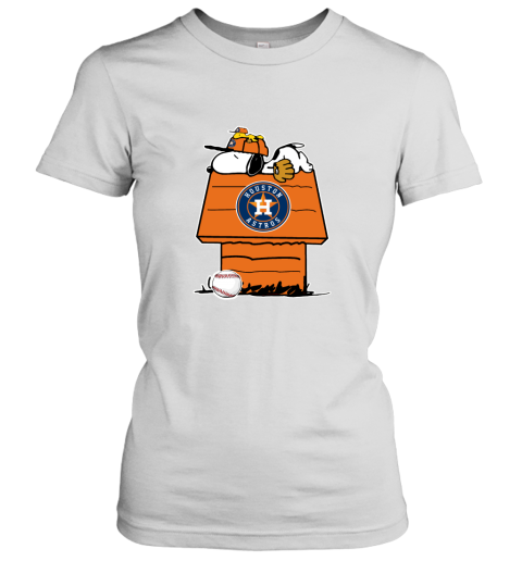 Houston Astros Snoopy And Woodstock Resting Together MLB Shirts Women's T-Shirt