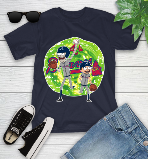 MLB Atlanta Braves Rick And Morty Baseball Sports Youth T-Shirt 3