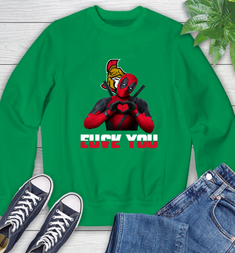 NHL Ottawa Senators Deadpool Love You Fuck You Hockey Sports Sweatshirt 7