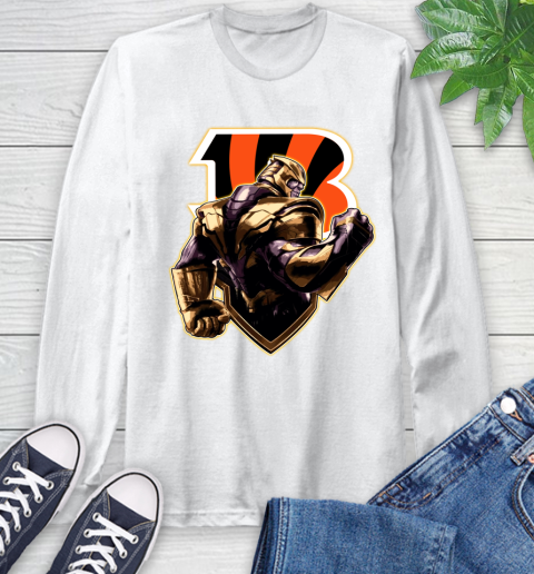 NFL Thanos Avengers Endgame Football Sports Cincinnati Bengals Long Sleeve T-Shirt