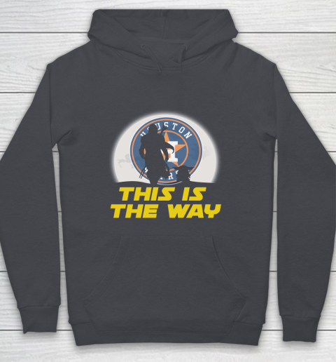 Houston Astros MLB Baseball Star Wars Yoda And Mandalorian This Is The Way Youth Hoodie 5