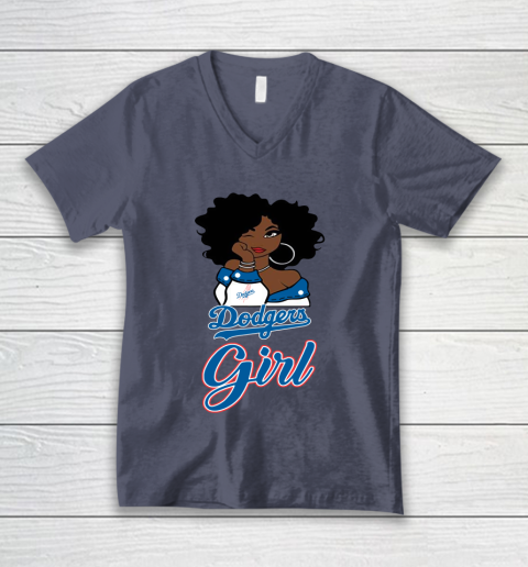 Los Angeles Dodgerss Girl MLB V-Neck T-Shirt 8