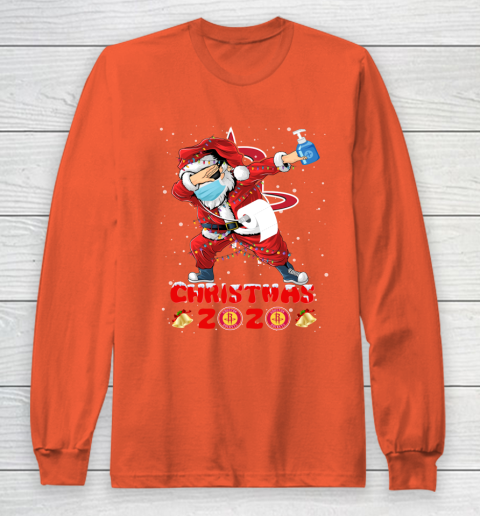 Houston Rockets Funny Santa Claus Dabbing Christmas 2020 NBA Long Sleeve T-Shirt 3