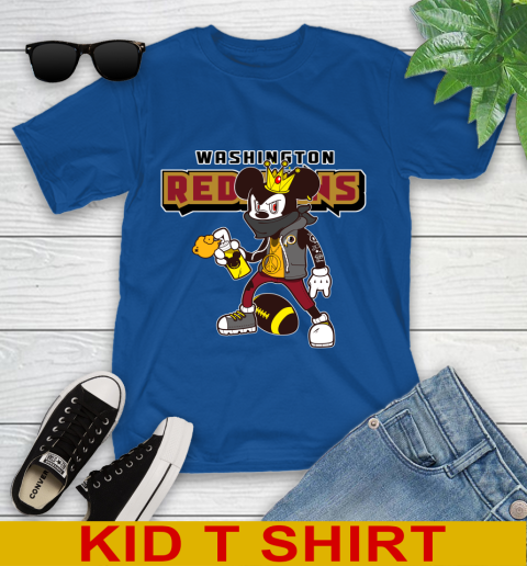 Washington Redskins NFL Football Mickey Peace Sign Sports Youth T-Shirt 9