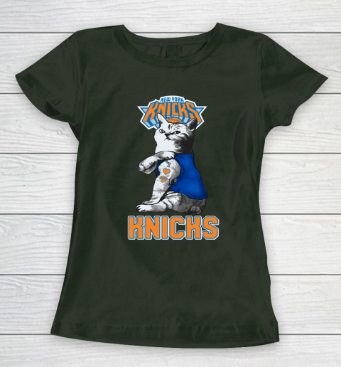 NBA Basketball My Cat Loves New York Knicks Women's T-Shirt 4