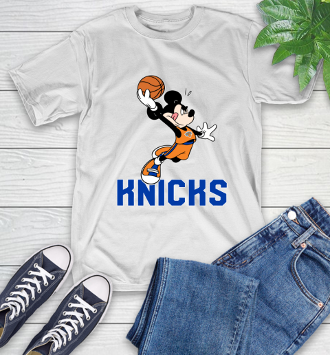 NBA Basketball New York Knicks Cheerful Mickey Mouse Shirt T-Shirt 2