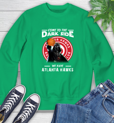 NBA Come To The Dark Side We Have Atlanta Hawks Star Wars Darth Vader Basketball Sweatshirt 7