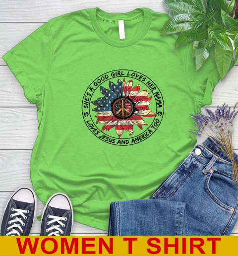 America sunflower she's a good girl loves her mama shirt 80