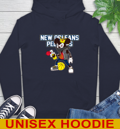 New Orleans Pelicans NBA Basketball Mickey Peace Sign Sports Hoodie 4