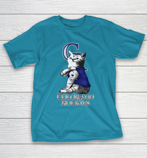 MLB Baseball My Cat Loves Colorado Rockies T-Shirt 7
