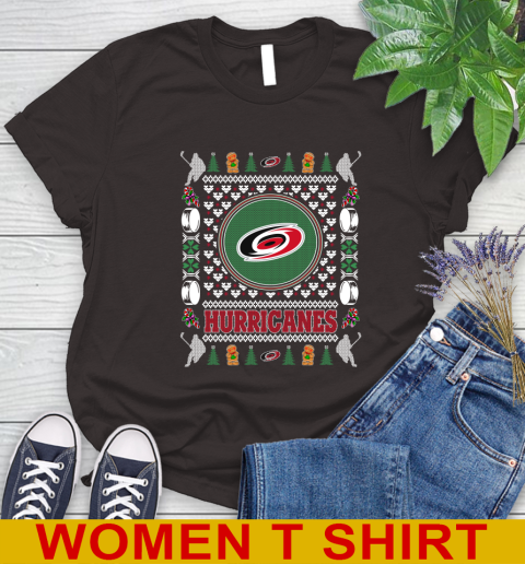 Carolina Hurricanes Merry Christmas NHL Hockey Loyal Fan Women's T-Shirt 9