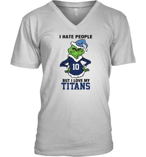 I Hate People But I Love My Titans Tennessee Titans NFL Teams V-Neck T-Shirt