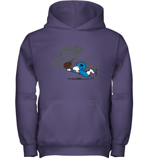 Carolina Panthers Snoopy Plays The Football Game Youth Hoodie