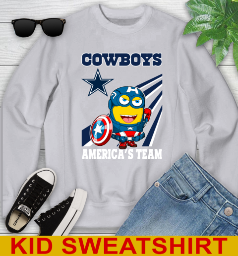 NFL Football Dallas Cowboys Captain America Marvel Avengers Minion Shirt Youth Sweatshirt 3