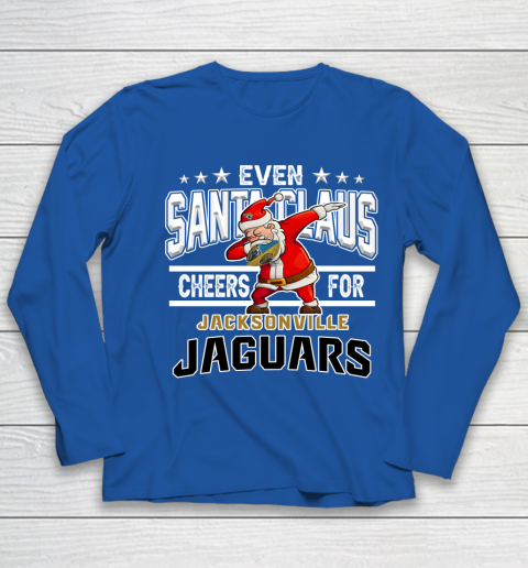 Jacksonville Jaguars Even Santa Claus Cheers For Christmas NFL Youth Long Sleeve 7