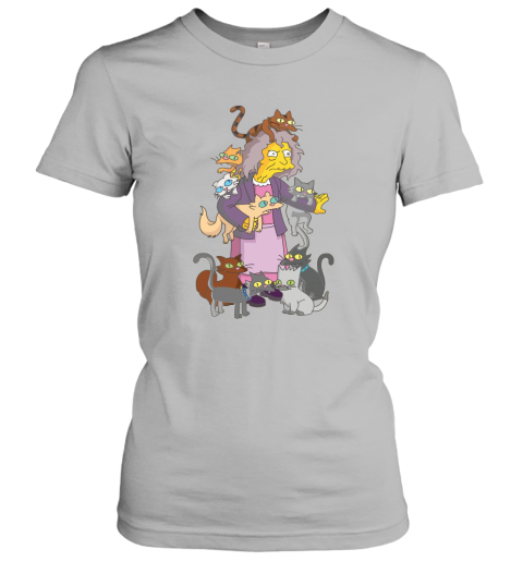 qv3n the simpsons crazy cat lady eleanor abernathy shirts ladies t shirt 20 front sport grey