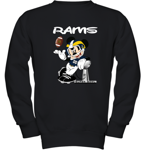 Mickey Rams Taking The Super Bowl Trophy Football Youth Sweatshirt