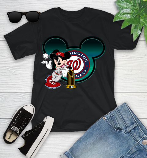 MLB Washington Nationals The Commissioner's Trophy Mickey Mouse Disney Youth T-Shirt 2