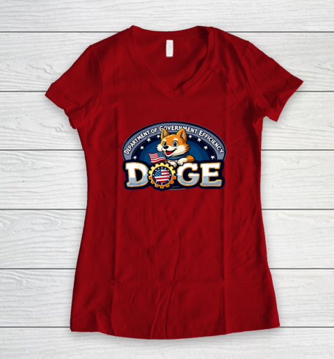 Funny DOGE Crypto Meme Department of Government Efficiency Women's V-Neck T-Shirt 5