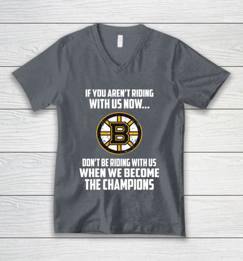 NHL Boston Bruins Hockey We Become The Champions V-Neck T-Shirt 4