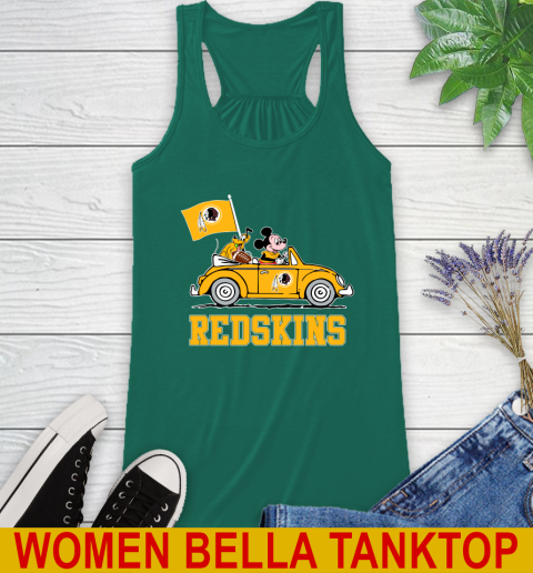 NFL Football Washington Redskins Pluto Mickey Driving Disney Shirt Racerback Tank 7