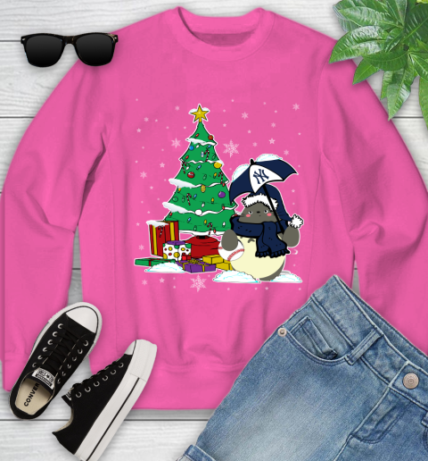 New York Yankees MLB Baseball Cute Tonari No Totoro Christmas Sports Youth Sweatshirt 6