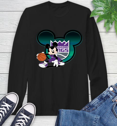 NBA Sacramento Kings Mickey Mouse Disney Basketball Long Sleeve T-Shirt 2