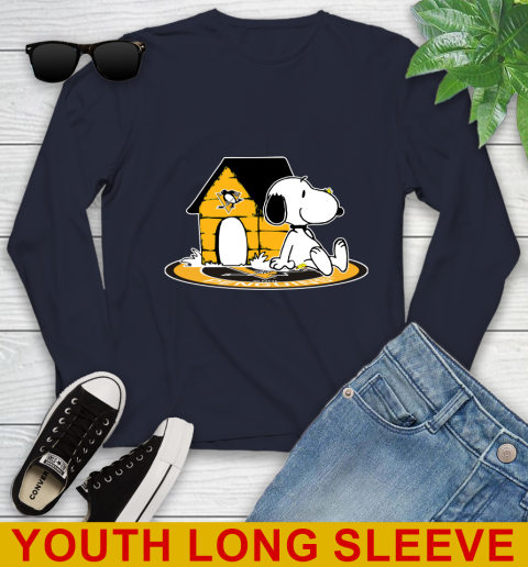 NHL Hockey Pittsburgh Penguins Snoopy The Peanuts Movie Shirt Youth Long Sleeve 3
