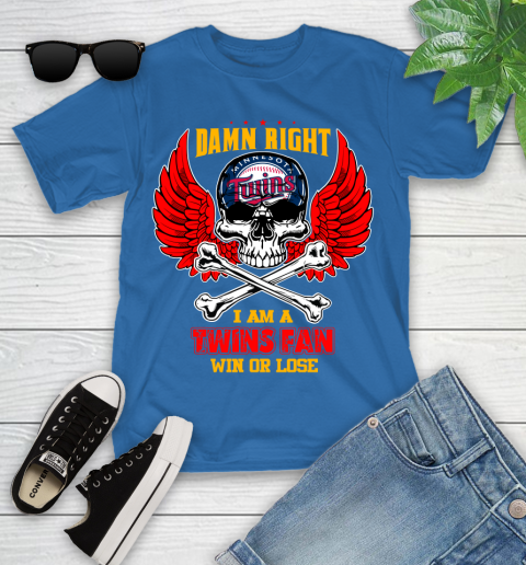 MLB Damn Right I Am A New York Mets Win Or Lose Skull Baseball Sports Youth T-Shirt 12