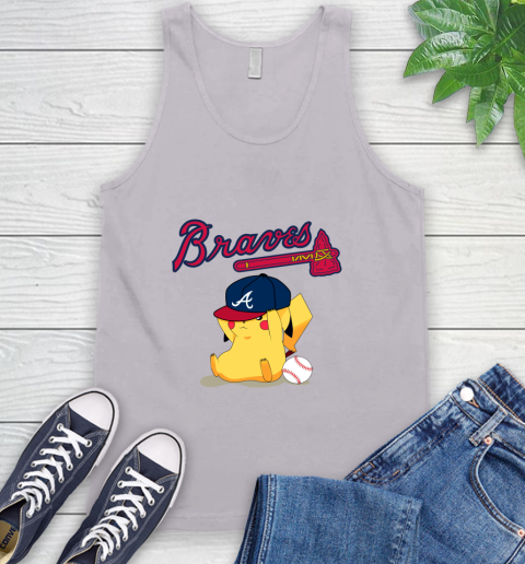 MLB Pikachu Baseball Sports Atlanta Braves Tank Top 4