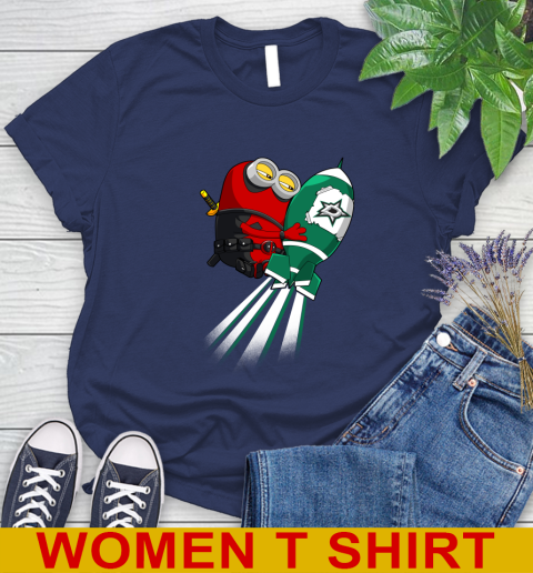 NHL Hockey Dallas Stars Deadpool Minion Marvel Shirt Women's T-Shirt 12