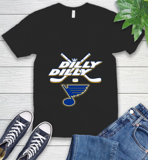NHL St.Louis Blues Dilly Dilly Hockey Sports V-Neck T-Shirt 2