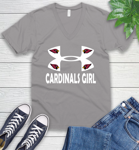 NFL Arizona Cardinals Girl Under Armour Football Sports V-Neck T-Shirt 3