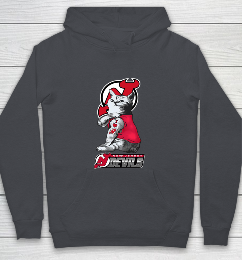 NHL My Cat Loves New Jersey Devils Hockey Youth Hoodie 5