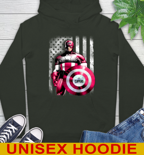 LA Clippers NBA Basketball Captain America Marvel Avengers American Flag Shirt Hoodie 12
