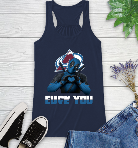 NHL Colorado Avalanche Deadpool Love You Fuck You Hockey Sports Racerback Tank 9