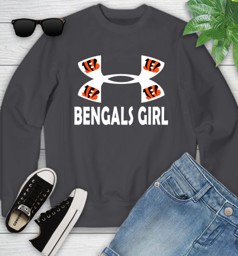 NFL Cincinnati Bengals Girl Under Armour Football Sports Youth Sweatshirt 5