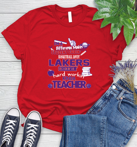 Los Angeles Lakers NBA I'm A Difference Making Student Caring Basketball Loving Kinda Teacher Women's T-Shirt 13