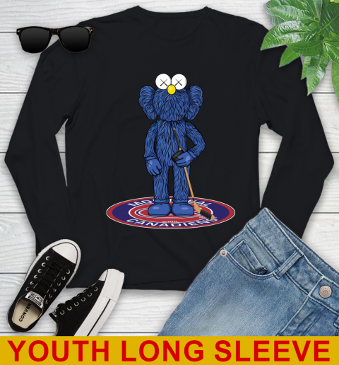 NHL Hockey Montreal Canadiens Kaws Bff Blue Figure Shirt Youth Long Sleeve 2