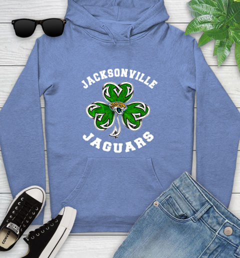 NFL Jacksonville Jaguars Three Leaf Clover St Patrick's Day Football Sports Youth Hoodie 13