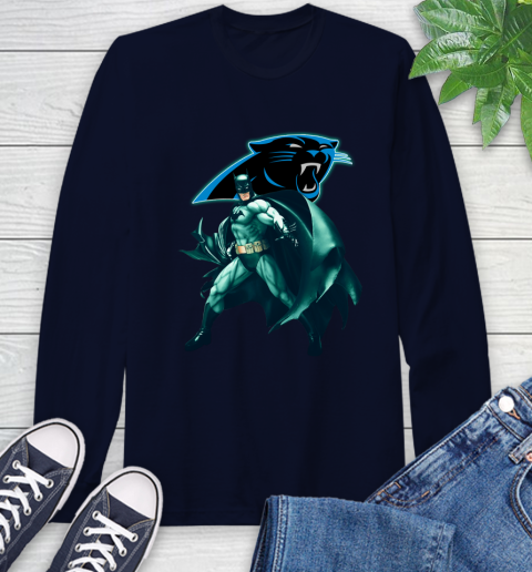 NFL Batman Football Sports Carolina Panthers Long Sleeve T-Shirt 4