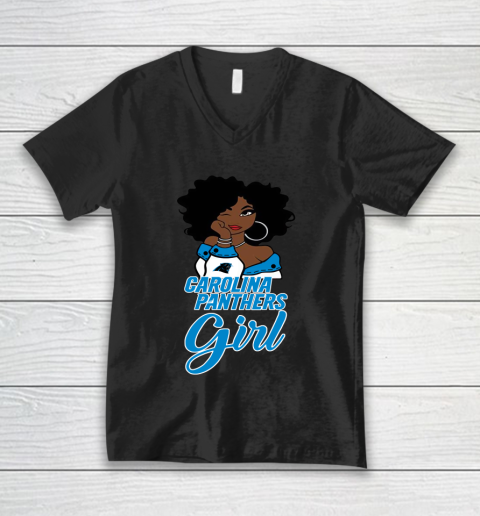 Carolina Panthers Girl NFL V-Neck T-Shirt