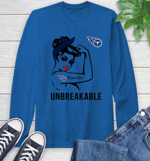 NFL Tennessee Titans Girl Unbreakable Football Sports Long Sleeve T-Shirt 7