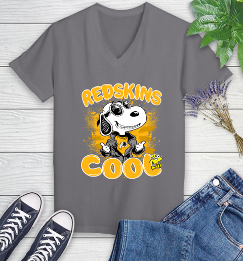 NFL Football Washington Redskins Cool Snoopy Shirt Women's V-Neck T-Shirt 9