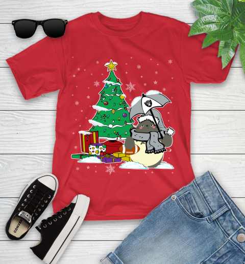 Oakland Raiders NFL Football Cute Tonari No Totoro Christmas Sports Youth T-Shirt 13