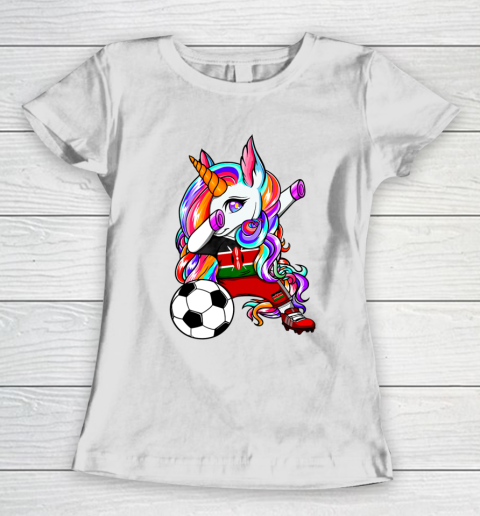 Dabbing Unicorn Kenya Soccer Fans Jersey Kenyan Football Women's T-Shirt