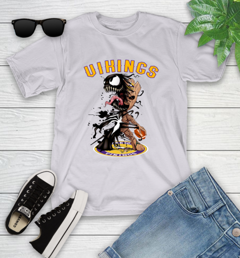 NFL Minnesota Vikings Football Venom Groot Guardians Of The Galaxy Youth T-Shirt 4